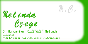 melinda czege business card